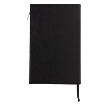 Logo trade promotional product photo of: Swiss Peak A5 PU notebook with zipper pocket