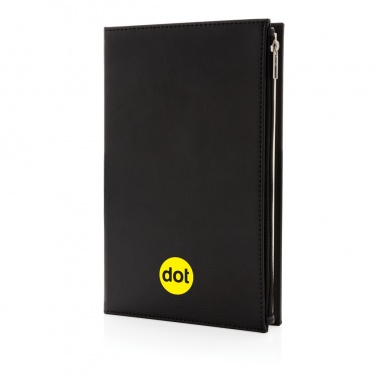 Logo trade promotional merchandise picture of: Swiss Peak A5 PU notebook with zipper pocket