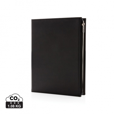 Logotrade promotional merchandise photo of: Swiss Peak A5 PU notebook with zipper pocket