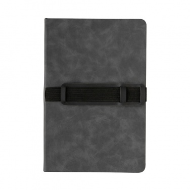 Logotrade promotional item picture of: Deluxe hardcover PU notebook A5 with phone and pen holder