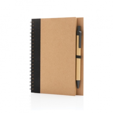 Logotrade promotional giveaway image of: Kraft spiral notebook with pen