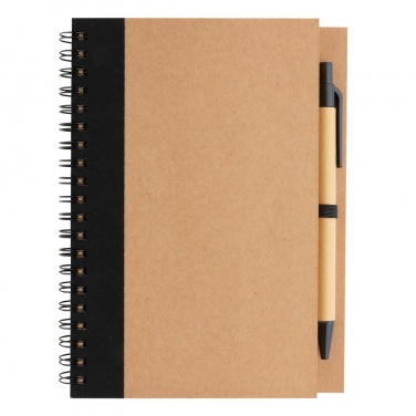 Logo trade promotional products picture of: Kraft spiral notebook with pen