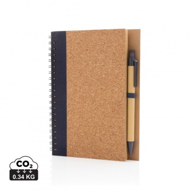 Logotrade advertising products photo of: Cork spiral notebook with pen