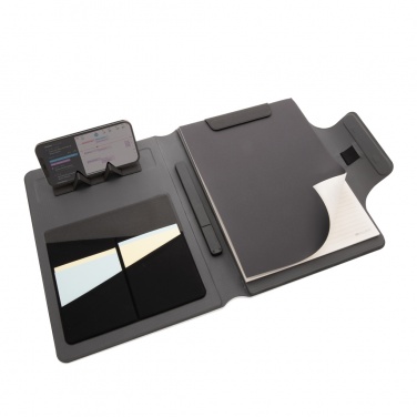 Logo trade promotional merchandise photo of: Artic Magnetic 10W wireless charging A4 portfolio