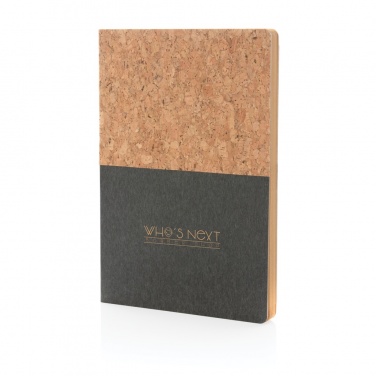 Logo trade business gifts image of: A5 cork & kraft notebook