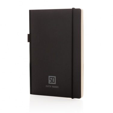 Logo trade promotional giveaways picture of: A5 deluxe kraft hardcover notebook