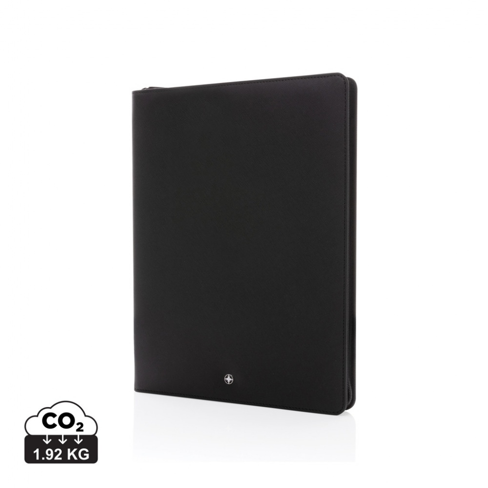 Logo trade corporate gifts picture of: Swiss Peak Heritage RCS rPU A4 portfolio with zipper