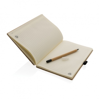 Logo trade promotional gift photo of: Bamboo notebook and infinity pencil set