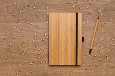 Logotrade corporate gift picture of: Bamboo notebook and infinity pencil set