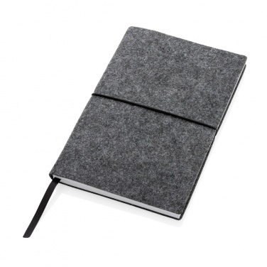 Logotrade promotional product image of: GRS certified recycled felt A5 softcover notebook