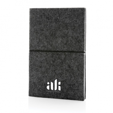 Logo trade promotional giveaway photo of: GRS certified recycled felt A5 softcover notebook