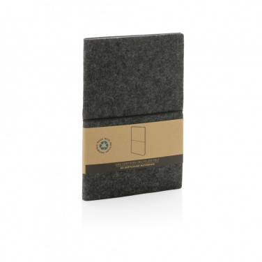 Logotrade advertising product image of: GRS certified recycled felt A5 softcover notebook