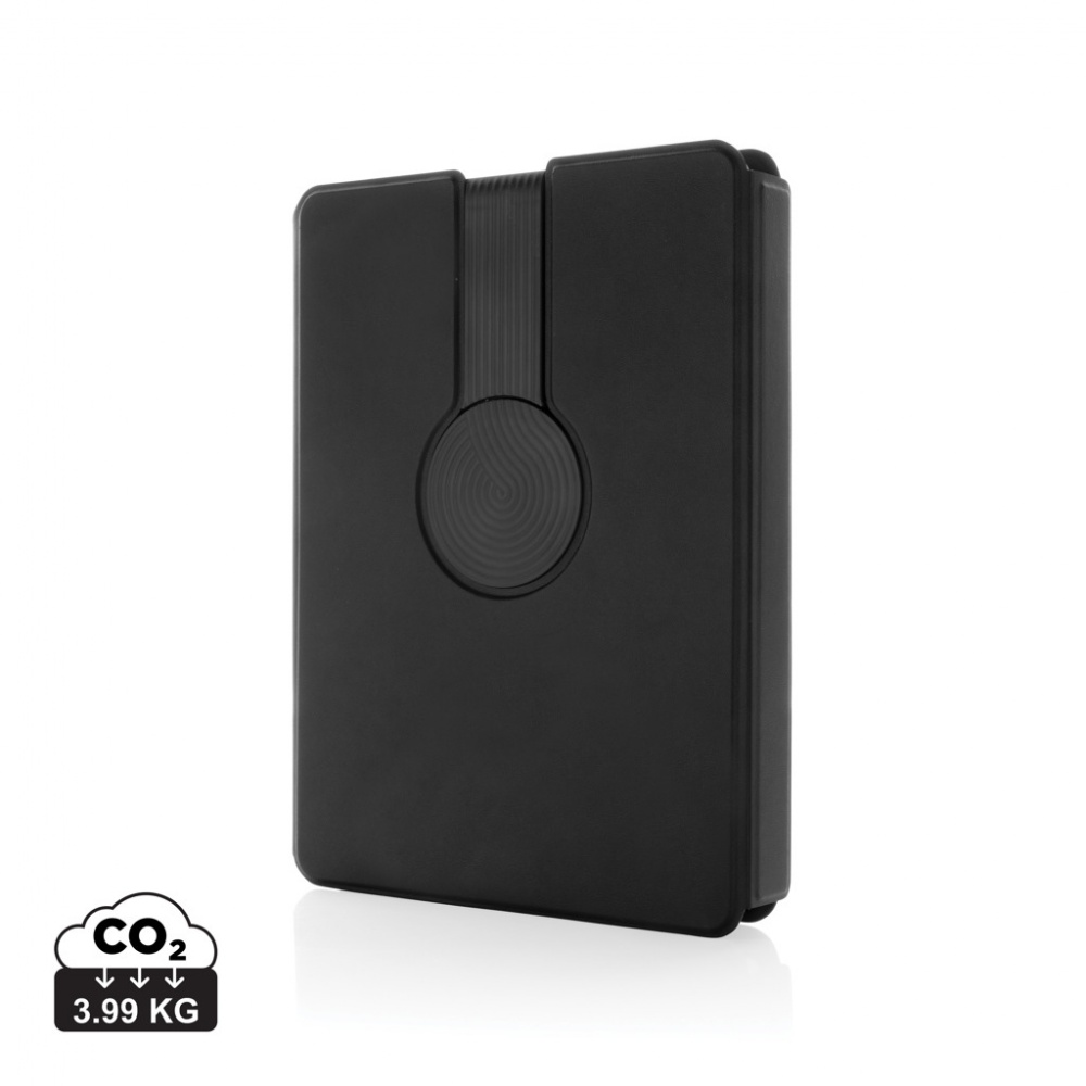 Logo trade promotional items image of: Swiss Peak RCS rePU notebook with 2-in-1 wireless charger