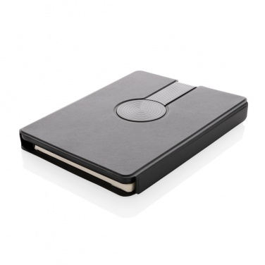 Logo trade business gifts image of: Swiss Peak RCS rePU notebook with 2-in-1 wireless charger