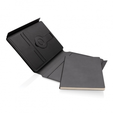 Logo trade promotional items picture of: Swiss Peak RCS rePU notebook with 2-in-1 wireless charger