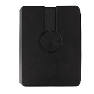 Logo trade corporate gifts image of: Swiss Peak RCS rePU notebook with 2-in-1 wireless charger