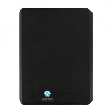 Logo trade corporate gifts picture of: Swiss Peak RCS rePU notebook with 2-in-1 wireless charger