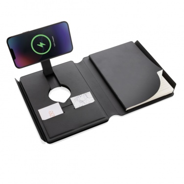 Logo trade promotional merchandise photo of: Swiss Peak RCS rePU notebook with 2-in-1 wireless charger