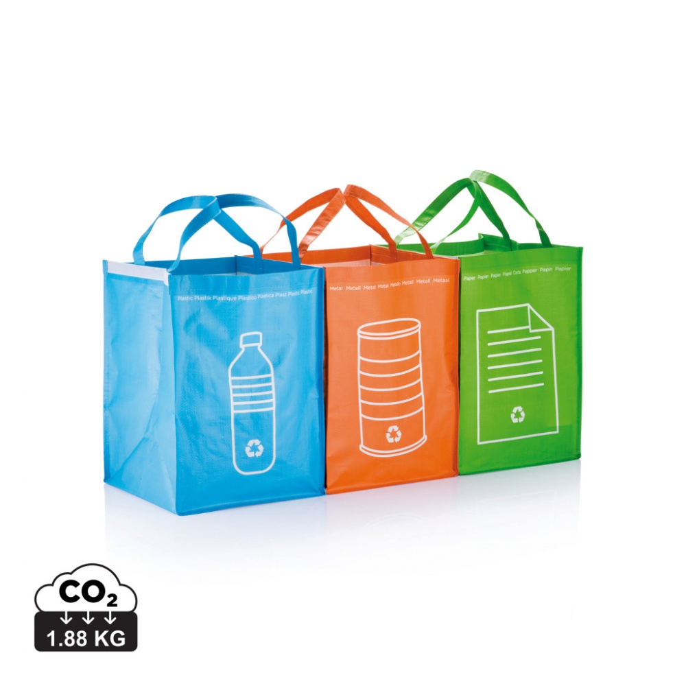 Logo trade promotional gift photo of: 3pcs recycle waste bags