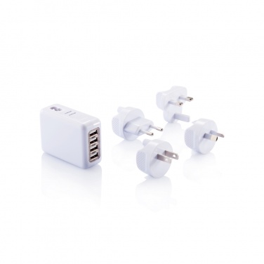 Logo trade corporate gift photo of: Travel plug with 4 USB ports