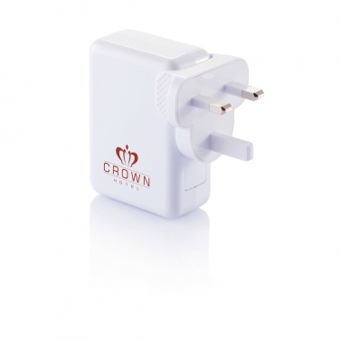 Logo trade promotional gift photo of: Travel plug with 4 USB ports