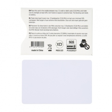 Logo trade promotional gifts image of: Anti-skimming RFID shield card with active jamming chip