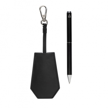 Logo trade corporate gifts image of: SP Tula RCS certified recycled PU key holder and pen set