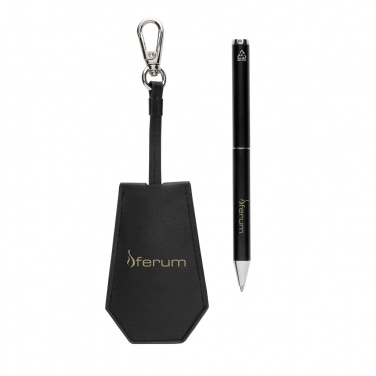 Logo trade promotional items image of: SP Tula RCS certified recycled PU key holder and pen set