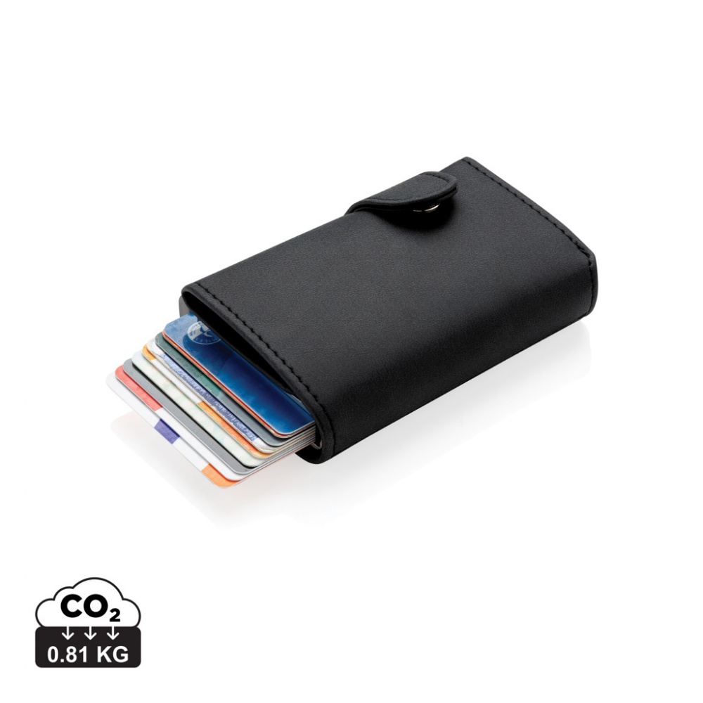 Logo trade promotional gifts image of: Standard aluminium RFID cardholder with PU wallet