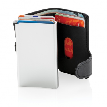 Logo trade promotional giveaways image of: Standard aluminium RFID cardholder with PU wallet