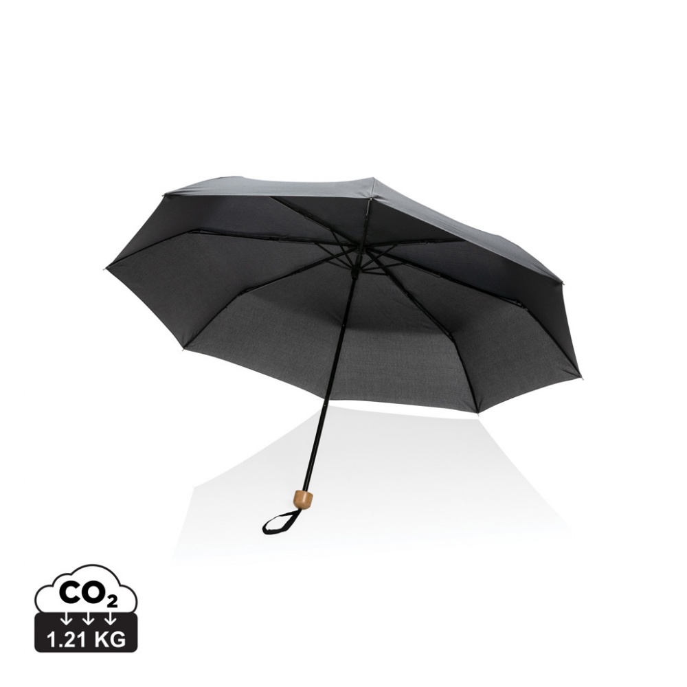 Logotrade promotional giveaway picture of: 20.5" Impact AWARE™ RPET 190T Pongee bamboo mini umbrella