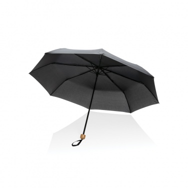 Logotrade corporate gift picture of: 20.5" Impact AWARE™ RPET 190T Pongee bamboo mini umbrella