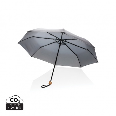 Logo trade advertising products image of: 20.5" Impact AWARE™ RPET 190T Pongee bamboo mini umbrella