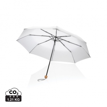 Logotrade promotional item image of: 20.5" Impact AWARE™ RPET 190T Pongee bamboo mini umbrella