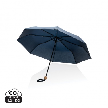 Logo trade business gift photo of: 20.5" Impact AWARE™ RPET 190T Pongee bamboo mini umbrella