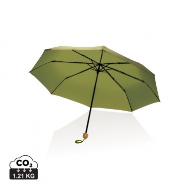 Logo trade promotional products picture of: 20.5" Impact AWARE™ RPET 190T Pongee bamboo mini umbrella