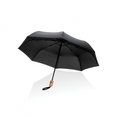 Logo trade promotional merchandise picture of: 21" Impact AWARE™ RPET 190T bamboo auto open/close umbrella