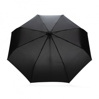 Logo trade promotional products picture of: 21" Impact AWARE™ RPET 190T bamboo auto open/close umbrella