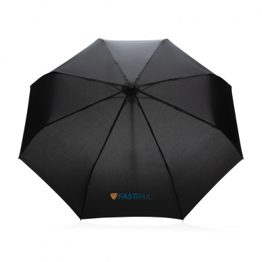 Logotrade promotional gift image of: 21" Impact AWARE™ RPET 190T bamboo auto open/close umbrella