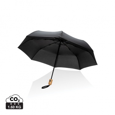 Logo trade promotional merchandise photo of: 21" Impact AWARE™ RPET 190T bamboo auto open/close umbrella