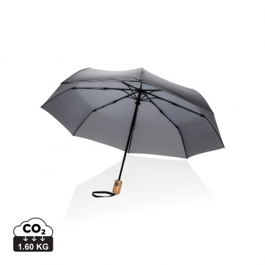 Logotrade promotional item picture of: 21" Impact AWARE™ RPET 190T bamboo auto open/close umbrella