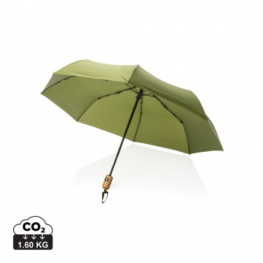 Logotrade promotional gifts photo of: 21" Impact AWARE™ RPET 190T bamboo auto open/close umbrella