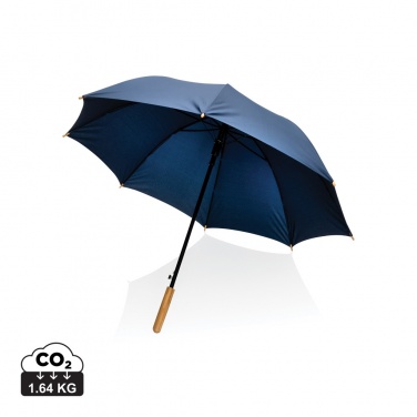 Logo trade promotional gifts picture of: 23" Impact AWARE™ RPET 190T auto open bamboo umbrella