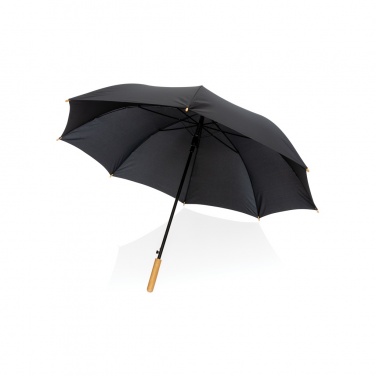 Logotrade promotional item picture of: 27" Impact AWARE™ RPET 190T auto open bamboo umbrella