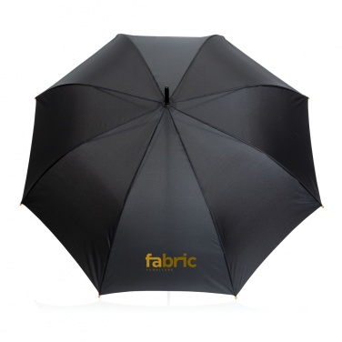 Logo trade promotional item photo of: 27" Impact AWARE™ RPET 190T auto open bamboo umbrella