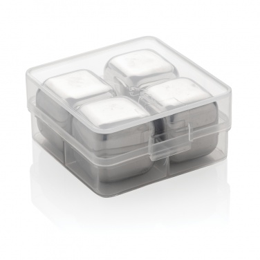 Logo trade promotional merchandise image of: Re-usable stainless steel ice cubes 4pc