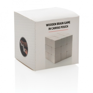 Logotrade promotional giveaway picture of: Wooden brain game in canvas pouch