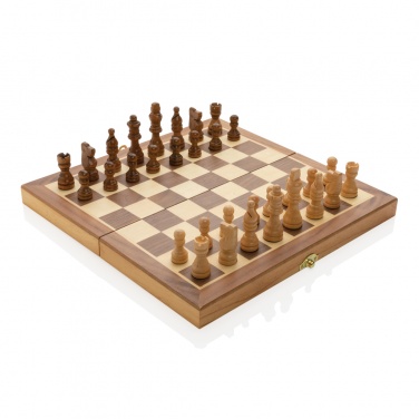 Logo trade promotional giveaway photo of: Luxury wooden foldable chess set