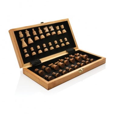 Logo trade promotional giveaway photo of: Luxury wooden foldable chess set