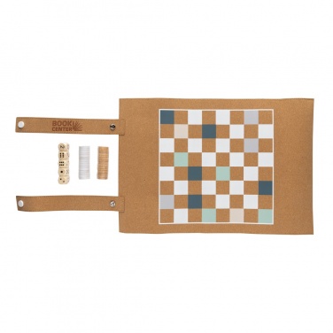 Logotrade promotional item image of: Britton cork foldable backgammon and checkers game set